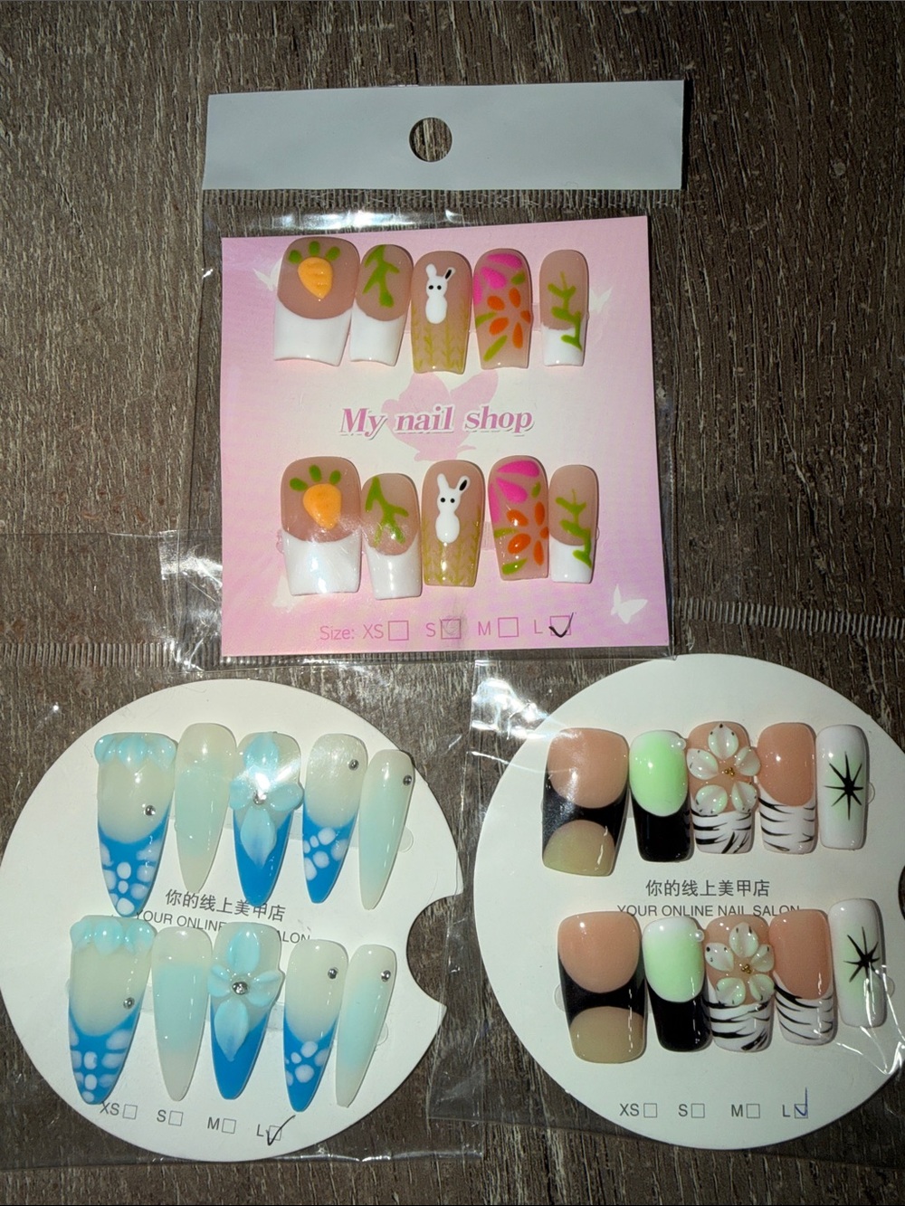 LARGE Floral Bunny & Pastel Mix Press-On Nail Sets